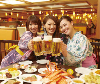 ＜GoToトラベルキャンペーン割引対象＞【飲み放題】夕食時90分飲み放題と蟹や握り鮨など旬なメニューが食べ放題のビュッフェ宿泊プラン♪